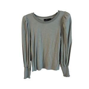 Pomander Place Tuckernuck Puff Long Sleeve Crew Sage Green Size XS 100% Cotton